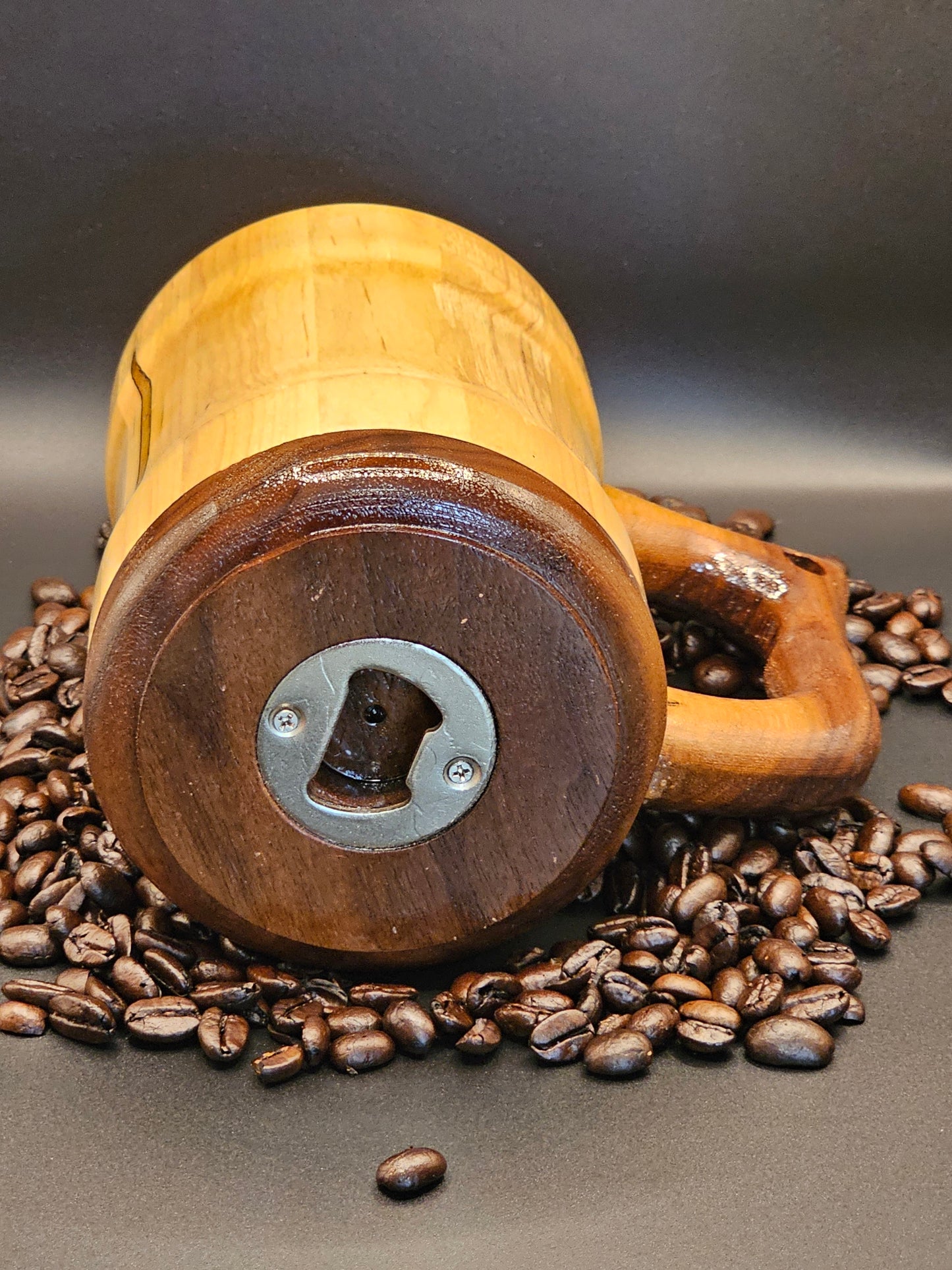 American flag coffee mug maple/walnut